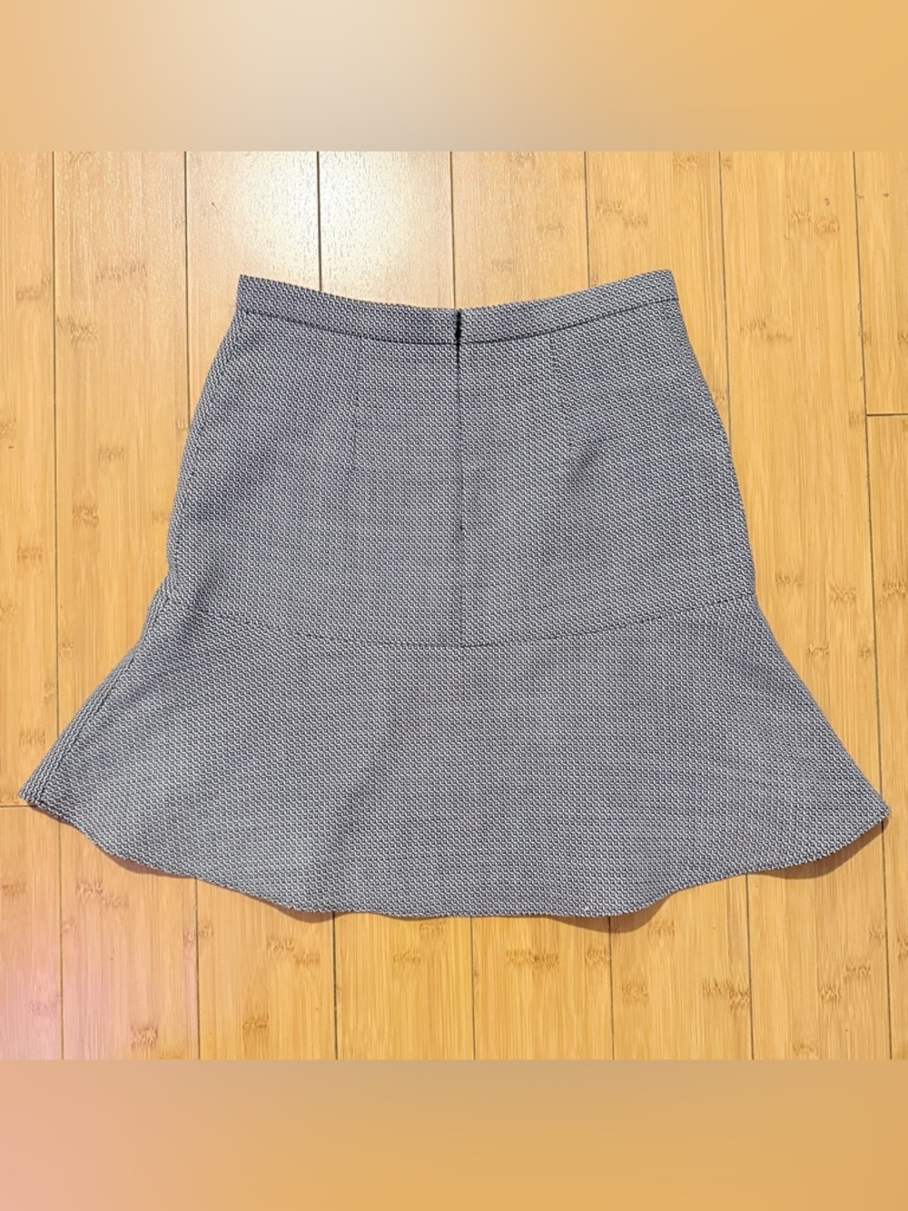 Textured Gray Flared Mini Skirt - Picture 2 of 4